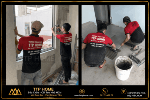 Đội ngũ thợ TTP HOME đang thực hiện các công tác sửa nhà trọn gói tại HCM